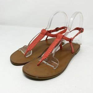Old Navy‎ Faux Leather Strappy Red Slingback Sandals 8